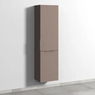 Sanipa 3way Stauraumschrank mit 1 Tür und 1 Wäschekorbklappe, Taupe-Matt UP1851T