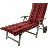 Sun Garden Liegenauflage Rollliege Naxos 20208-3 terracotta-rot gestreift 190x60x6 cm SG, (1 St), Halteband Gummi mit Bindebändern Halteband Gummi
