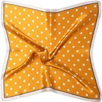 MayTree Seidentuch quadratisch Punkte klein 53x53 gold beige, (Stück), 100% Seide