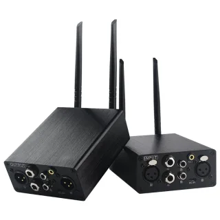 Measy AU680A Wireless Audio Transmitter and Receiver UHF 5 In 1 XLR/6.35mm/RCA/3.5mm 100m Ultra Low Latency Up to 20 Rec