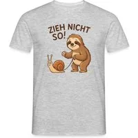 Spreadshirt T-Shirt Zieh Nicht So, Faultier Und Schnecke Humor Männer T-Shirt (1-tlg)