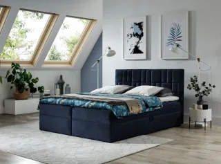 Boxspringbett Schlafzimmerbett CORTEZ 120x200cm Dunkelblau