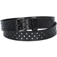 kiddybelts Ledergürtel Mini 20mm in Schwarz mit durchgehender Lochung & dunkler Rollschließe (KB18-790, 1-St) sehr weiches Vollrindleder