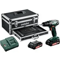 metabo Akku-Bohrschrauber BS 18V, 18 V, 2 Akkus + Alu-Koffer + viel Zubehör