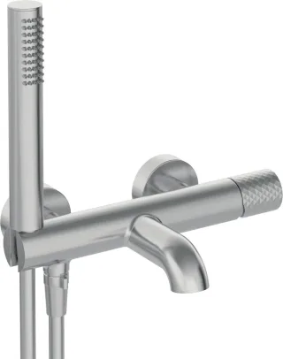 Neuesbad Serie 600 Hexa Wannenarmatur mit Brauseset, edelstahl gebürstet NB1DEBHS_F11M1