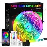 ZMH LED-Streifen RGB einstellbar mit Fernbedienung App LED-Streifen, 1-flammig, Music Sync