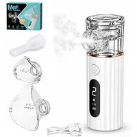 AIBISTAR Inhalationsgerät Digitaler Mesh-Vernebler, 3 Stufen, leise, tragbar, USB-C, Elektrischer Inhalator für Kinder und Erwachsene mit LED-Bildschirm