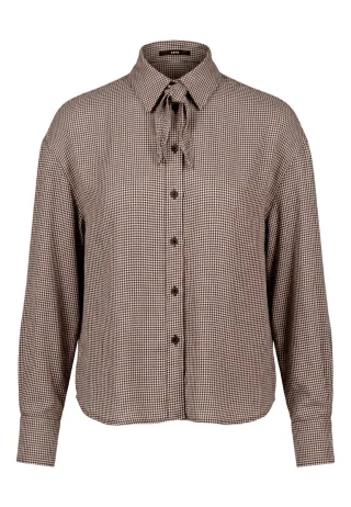 zero - Bluse mit Hahnentrittmuster braun - Gr. - 36