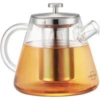 SILBERTHAL Teekanne Glas mit Siebeinsatz, 1.5 l, Hitzebeständiges Glas geeignet für E-Herd, Teewärmer & Gasherd