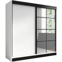 A&J MöbelLand GmbH Schiebetürenschrank TAVIRO 2-türiger Kleiderschrank mit Spiegel (TOP ANGEBOT! Geräumiger Schrank mit einer Breite von 200 cm und Spiegel, ideal zur Aufbewahrung von Kleidung und Accessoires. 3 Schubladen und viel Stauraum. TOP PROD