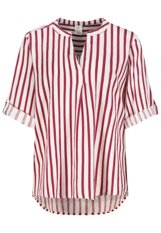 Authentic Style - RE9CIGxhbmdhcm0gQmx1c2UgQWxsb3ZlciBQcmludA== stripes: white - dark granata pink - Gr. - XXL