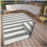 OTTO home Teppich Alan Wendeteppich, rechteckig, Höhe: 5 mm, beidseitig nutzbar, Streifen, Scandi, wetterfest, für In- und Outdoor
