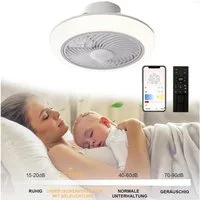 Jibenhome Deckenventilator 36W LED Deckenleuchte mit Ventilator mit Fernbedienung, 6 Stufige, Dimmbar 10% – 100%,Timer