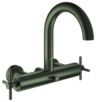 GROHE 2-Griff-Wannenbatterie Atrio 25268 Wandmontage Kreuz-Griff satin graphite, 25268MG0 25268MG0