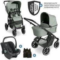 ABC Design Kombi-Kinderwagen Salsa 5 Air - Pine, 3in1 Kinderwagen Buggy mit Babywanne, Babyschale, Sportsitz & Zubehör