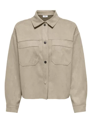 JDY - JDYJULLE L/S FAKE SUEDE SHIRT JRS NOOS Oxford Tan - Gr. - XL