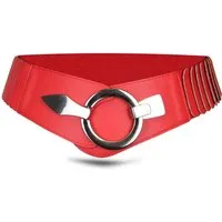 Vanessa & Melissa Taillengürtel Damen Eleganter Gürtel in 6 cm Breite, Vielseitiger Kleidergürtel Elastischer Taillengürtel, Gürtel mit silberner Ring-Schließe