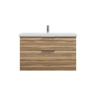 Burgbad Keramik Waschtisch-Set Eqio Frassino Dekor Cappuccino/Alpinweiss, SEYQ103F3437C0001 SEYQ103F3437C0001