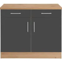 KOCHSTATION Unterschrank KS-Colmar 100 cm, mit Metallgriff, für viel Stauraum