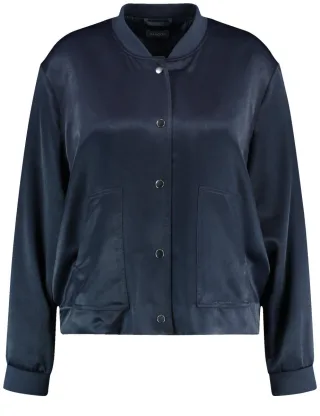 SAMOON - Blouson aus Satin blau - Gr. - 50