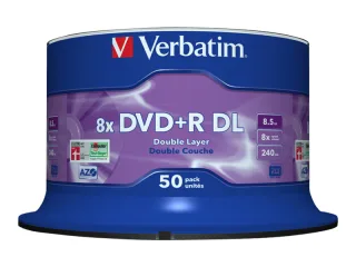 Verbatim 50 x DVD+R DL | 43758 | 8.5 GB (240 Min.)