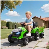 AIYAPLAY Elektro-Kindertraktor Elektrischer Traktor, Belastbarkeit 30 kg, (1-tlg), Soft-Start-Funktion, für Kinder im Alter von 3-8 Jahren, Grün