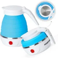Aigostar Reise-Wasserkocher Mini Faltbarer Wasserkocher Klein, Tragbarer Reisewasserkocher, 1000,00 W, Faltbar, Automatische Erhitzung, Doppelte Schutzfunktion