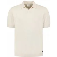 NO EXCESS Poloshirt Pullover Short Sleeve V-Polo Melang - Poloshirt Herren - Strickpolo