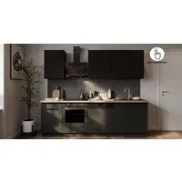 Küchen-Preisbombe Küchenzeile ARIA K-BL Basic 250 cm Anti Fingerprint Küchenblock Küche Einbauküche