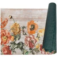 ANRO Küchenläufer RANNA pflegeleicht Teppichläufer Bodenmatte Flurläufer Küchenteppich, eckig, Höhe: 3 mm, Meterware rutschfest Aquarell Beige wasserdicht