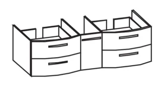 Artiqua 300 Waschtischunterschrank für MMDWT, Eiche Weiß quer NB, 300-WU2L-1-17-7185-440 300-WU2L-1-17-7185-440