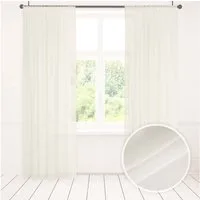 Asphald Gardine auf Maß Stores Warmweiss Voile Vorhang Kräuselband Universalband (1 St), Kräuselband, transparent