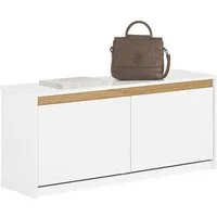 SoBuy Schuhkipper FSR171, Schuhbank Dielenbank, Sitzbank mit Stauraum, Schuhregal, Sitzkommode Schuhschrank mit 2 Klappen, gepolstert, Fach unter Kissen
