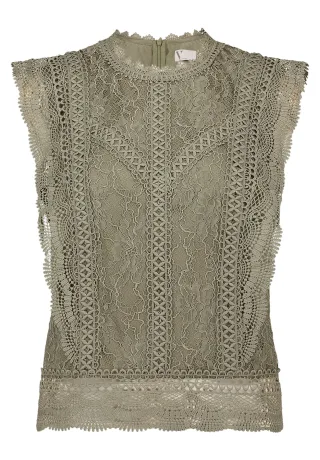 V by Vera Mont - Spitzentop Herb Green - Gr. - 36