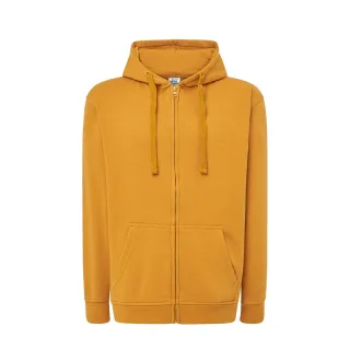 JHK - Hoodie mit durchgehendem Reißverschluss für Herren/Damen Unisex (Senf)
