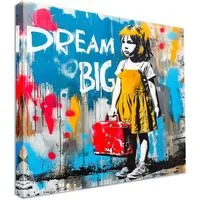 Leinwando Leinwandbild Gemälde Banksy Dream Big Girl - Pop Art bilder / Kunstdruck
