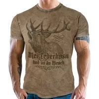 LOBO NEGRO® Trachtenshirt für Trachten und Bayern Fans im Used Vintage Retro Look - Lederhosn