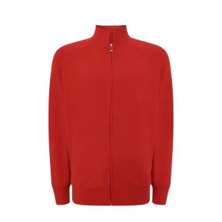 JHK - Sweatshirt Durchgehender Reißverschluss für Herren/Damen Unisex (Rot)