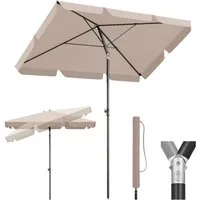 Sekey Rechteckschirm Sonnenschirm Rechteckig Balkon Balkonschirm Knickbar, LxB: 200,00x125,00 cm, UV50+ Sonnenschutz, für Terrasse