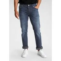 Bruno Banani Straight-Jeans Dylan gerade Beinform, Used-Waschung, niedrige Leibhöhe
