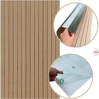IKHEMalarka Wandpaneel Lamellen Selbstklebend 100x60 cm – PVC + PE-Schaum, 2,8 mm, Betonoptik, BxL: 60x100 cm, 0,6 qm, (1 Paneel = 100 × 60 cm (0,60qm) Tapete Marmor Struktur