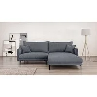 Home affaire Ecksofa ALEXANDRIA mit Recamiere rechts oder links bestellbar, moderne Bezüge, L-Form mit Wellenunterfederung, Maße: B/H/T 246/86/190 cm