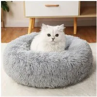 CALIYO Tierbett Tierbetten, Katzenbett waschbar Flauschiges Hundebett 50/60/70/100 cm, für Katzen und kleine Hunde, plüsch Katzenkissen rund