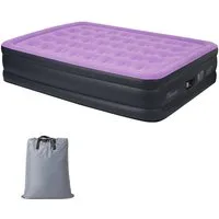 LALAHO Luftmatratze mit eingebauter Pump,Isomatte Camping Outdoor,203 x 153 x 45 cm, Aufblasbare Matratze 2 Personen, mit Pumpe, Tasche, für Camping,Gäste