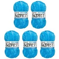 myboshi Samt Wolle, Chenille Garn Häkelwolle, 100 m (5-St., Samt Wolle Original Chenille Garn), Uni