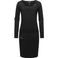 Ragwear Jerseykleid Penellope Langärmliges Damen Baumwoll-Kleid mit Taillenzugband