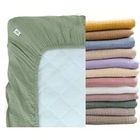 lilimaus Spannbettlaken Musselin Bettlaken Baby 60x120 & 70x140 mit Rundum-Gummizug, (1 Stück), weicher Musselin mit Rundum-Gummizug - sicherer Halt im Babybett