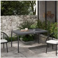 Outsunny Gartentisch Esstisch für 6 Personen (Terrassentisch, 1-St., Balkontisch), aus Alu, Dunkelgrau, 145 x 90 x 74 cm