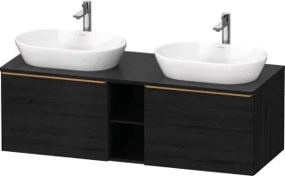 Duravit D-Neo Konsolenwaschtischunterbau wandhängend Eiche Schwarz Matt 1400x550x459 mm - DE4950B041 DE4950B04160000