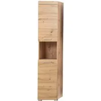 welltime Hochschrank Avena Badezimmerschrank 2-türig mit offenem Fach - 2 verstellbare Böden